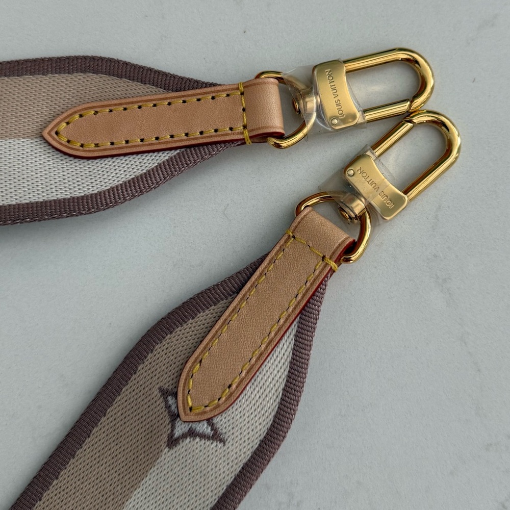 Louis Vuitton Jacquard Speedy Bandoulière 20 Shoulder Strap in Tan ~ NWOT 42” - Picture 5 of 9